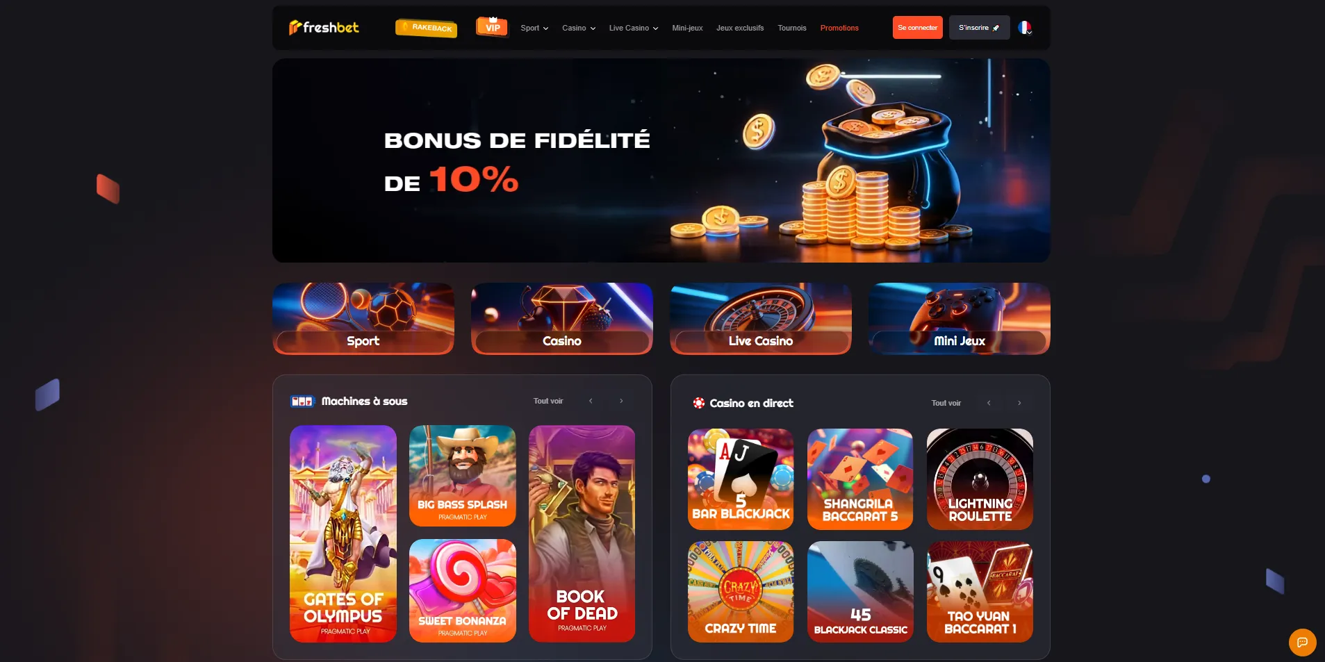 Inscription sur FreshBet Casino en une minute